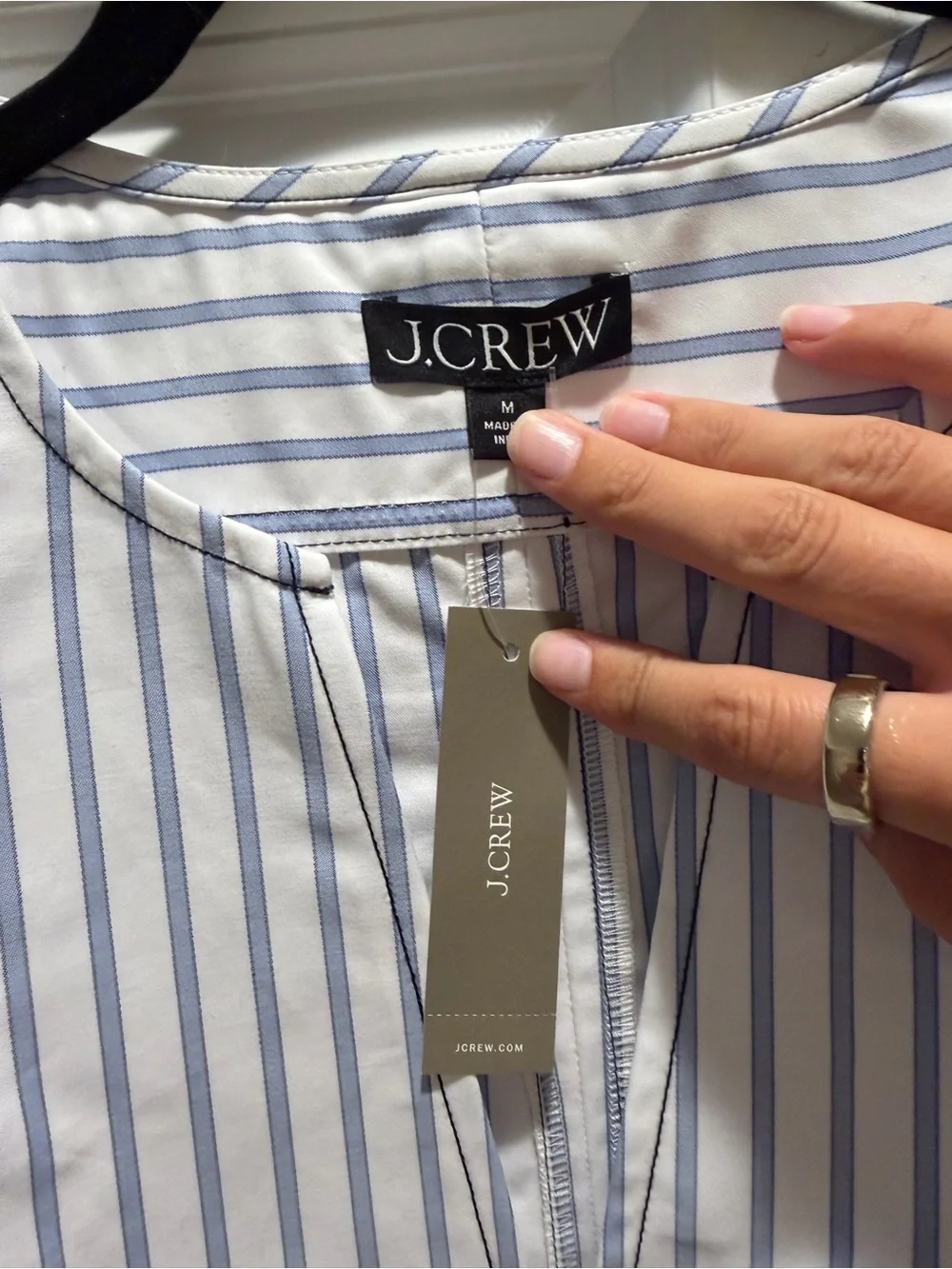 J. Crew - Pullover dress in striped structured cotton poplin